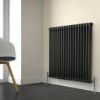 Laser Klassic Horizxontal 2 Column Textured Grety Radiator Room shot